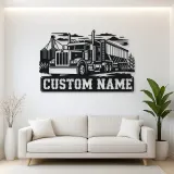 Personalized Grain Hopper Semi Truck Farm Metal Wall Art