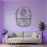 Balcony Embrace Metal Wall Art | Romantic Couple Decor