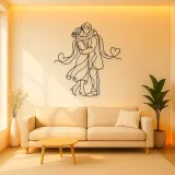 Shared Scarf Couple Metal Wall Art | Romantic Couple Decor