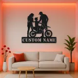 Personalized Mini Dirt Bike Family Metal Wall Art