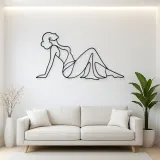 Reclining Side Silhouette Metal Wall Art | Feminine Figure Wall Decor