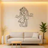 Shared Scarf Couple Metal Wall Art | Romantic Couple Decor