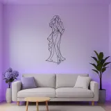 Asymmetrical Gown Pose Metal Wall Art | Fashion Figure Wall Decor