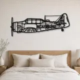 Silhouette d'avion Harvard en métal, Décoration murale aéronautique