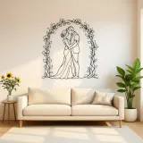 Flower Arch Pair Metal Wall Art | Romantic Couple Decor