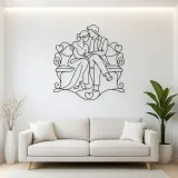 Bench Cuddle Pair Metal Wall Art | Romantic Couple Decor