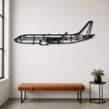 Silhouette d'avion en métal 737, décoration murale en métal, décoration aéronautique, cadeau pour pilote