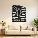 Personalized Number 01 Football Player Flag Metal Wall Art