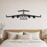 Silhouette d'avion C-17 Globemaster III en métal, Décoration murale en métal, Décor aéronautique, Décor d'aviation