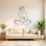 Seated Lotus Fashion Metal Wall Art | Fashion Figure Wall Decor
