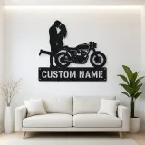 Personalized Cafe Racer Couple Metal Wall Art