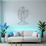 Botanical Gown Muse Metal Wall Art | Botanical Woman Wall Decor