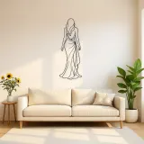 Long Hair Back View Metal Wall Art | Fashion Figure Wall Decor