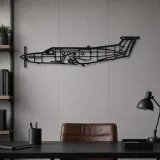 Silhouette en métal d'avion PC 12, Décoration murale en métal, Décor aéronautique, Cadeau pour aviateur