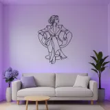 Seated Couture Pose Metal Wall Art | Fashion Figure Wall Decor
