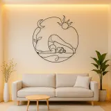 Plow Pose Curve Metal Wall Art | Yoga and Meditation Wall Decor