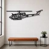 Silhouette en métal du UH-1N Huey, Décoration murale en métal, Décor aéronautique, Décorateur aviateur