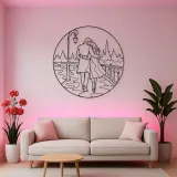 City Walk Lovers Metal Wall Art | Romantic Couple Decor