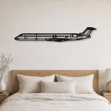 Insegna in metallo silhouette aereo CRJ900, Silhouette aereo in metallo, Decorazione parete aviatore, Decorazione aviazione