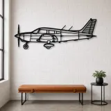Silhouette d'avion PA-28 en métal, Décoration murale en métal, Décor aéronautique, Décor d'aviation