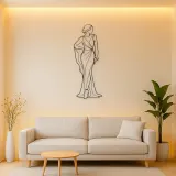 Draped Sleeve Pose Metal Wall Art | Fashion Figure Wall Decor