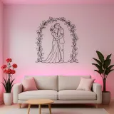 Flower Arch Pair Metal Wall Art | Romantic Couple Decor