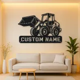 Personalized Compact Wheel Loader Raised Bucket Metal Wall Art
