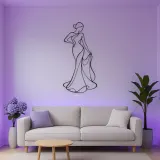 Standing Drape Twist Metal Wall Art | Feminine Figure Wall Decor