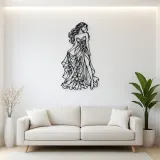 Floral Dress Muse Metal Wall Art | Botanical Woman Wall Decor