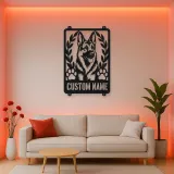 Personalized German Shepherd Metal Wall Art with Paw Prints