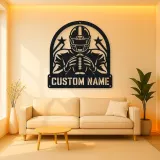 Personalized Football Player Rising Stars Metal Wall Art