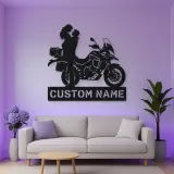 Personalized Adventure Motorcycle Couple Metal Wall Art