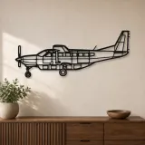 Silhouette en métal d'avion 208 Caravan, décoration murale en métal, décoration aéronautique, cadeau pour pilote