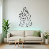 Seated Gown Elegance Metal Wall Art | Fashion Figure Wall Decor