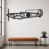 Silhouette d'avion Spitfire MK IX ALT en métal, Décoration murale en métal, Décor aéronautique, Décor d'aviation