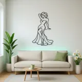 Classic Pinup Silhouette Metal Wall Art | Fashion Figure Wall Decor