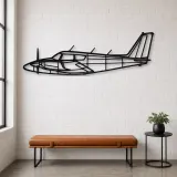 Silhouette d'avion PA-30 Twin Comanche en métal, Décoration murale en métal, Décor aéronautique, Décor d'aviation