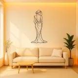 Sleek Gown Backline Metal Wall Art | Fashion Figure Wall Decor
