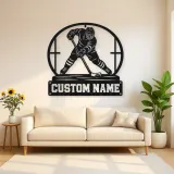 Personalized Ice Hockey Player Metal Wall Art