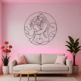 Winter Coat Lovers Metal Wall Art | Romantic Couple Decor