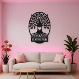 Personalized Oak Tree Metal Wall Art with Heart