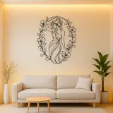 Muse in Flower Frame Metal Wall Art | Botanical Woman Wall Decor