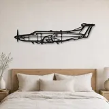Silhouette d'avion U-28A Draco en métal, Décoration murale en métal, Décor aéronautique, Décor d'aviation