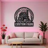 Personalized Tractor Farm Metal Wall Art with Barn Scene