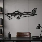 Silhouette d'avion PA-28 Warrior en métal, Décoration murale en métal, Décor aéronautique, Décor d'aviation