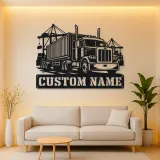 Personalized Container Semi Truck Port Metal Wall Art