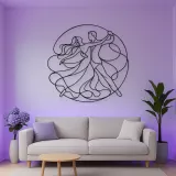Contemporary Floor Flow Metal Wall Art | Couple Dance Wall Decor