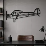 Silhouette en métal d'avion J-3 Cub, Décoration murale en métal, Décor aéronautique, Décor d'aviation