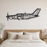 Silhouette en métal d'avion PA-46-350P Malibu Mirage, Décoration murale en métal, Décor aéronautique, Cadeau pour aviateur