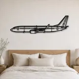 Silhouette d'avion en métal 737-800, décoration murale en métal, décoration aéronautique, cadeau pour pilote